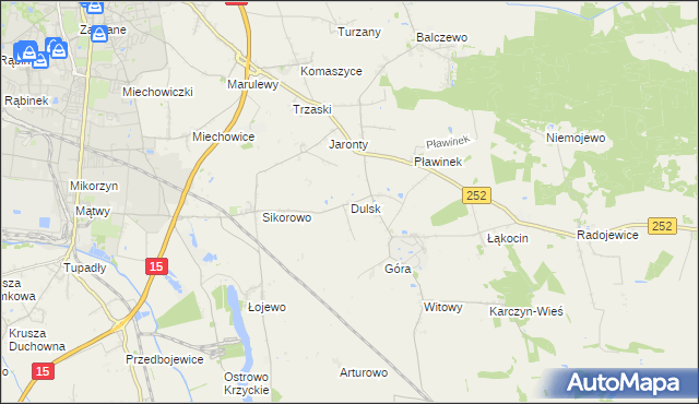 mapa Dulsk gmina Inowrocław, Dulsk gmina Inowrocław na mapie Targeo