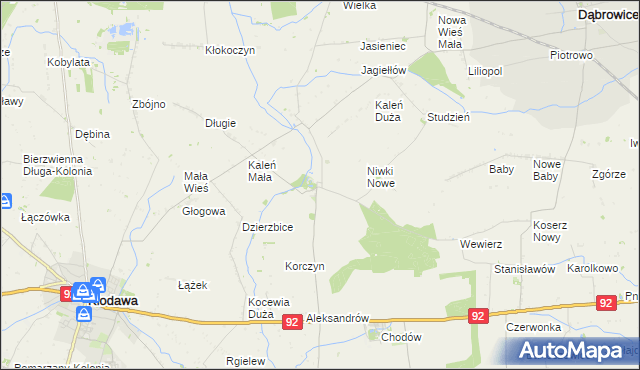 mapa Dzierzbice Osada, Dzierzbice Osada na mapie Targeo