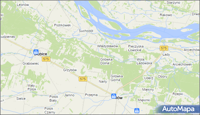 mapa Gilówka Dolna, Gilówka Dolna na mapie Targeo