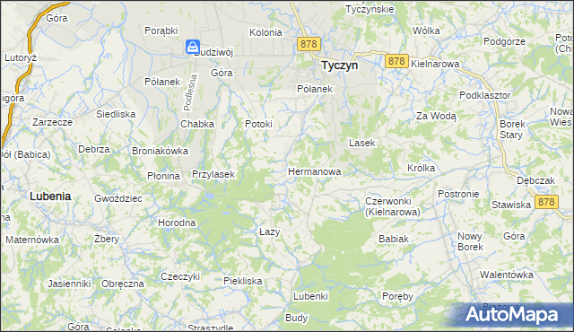 mapa Hermanowa, Hermanowa na mapie Targeo