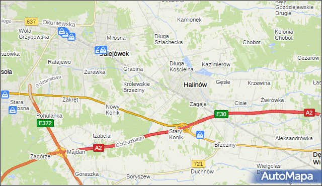 mapa Hipolitów gmina Halinów, Hipolitów gmina Halinów na mapie Targeo