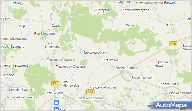 mapa Jabłonowo-Wypychy, Jabłonowo-Wypychy na mapie Targeo