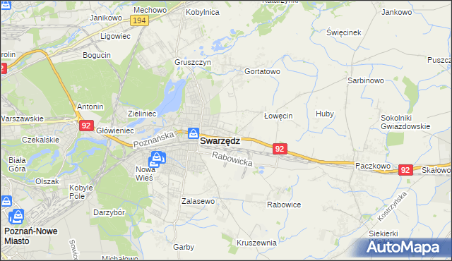 mapa Jasin gmina Swarzędz, Jasin gmina Swarzędz na mapie Targeo