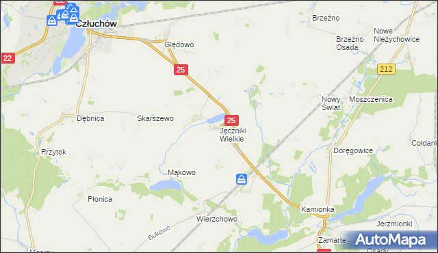 mapa Jęczniki Wielkie, Jęczniki Wielkie na mapie Targeo