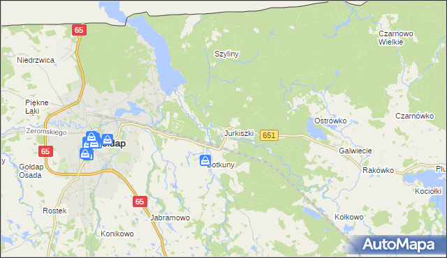 mapa Jurkiszki, Jurkiszki na mapie Targeo