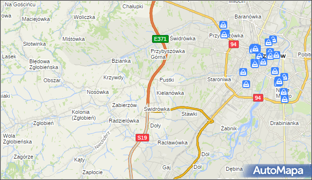 mapa Kielanówka, Kielanówka na mapie Targeo