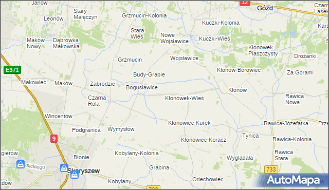 mapa Kłonówek-Wieś, Kłonówek-Wieś na mapie Targeo