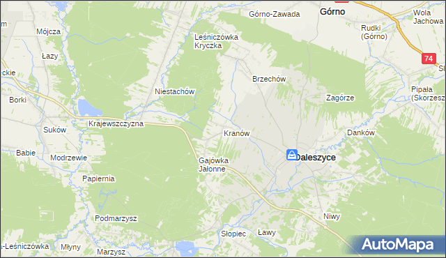 mapa Kranów, Kranów na mapie Targeo