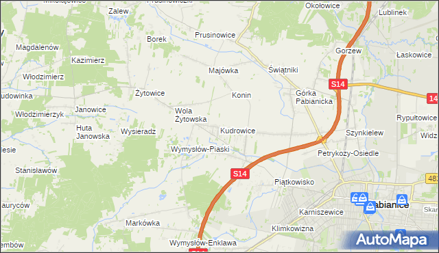 mapa Kudrowice, Kudrowice na mapie Targeo
