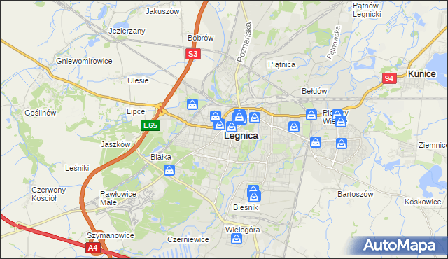mapa Legnicy, Legnica na mapie Targeo