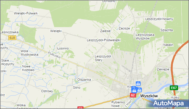 mapa Leszczydół Stary, Leszczydół Stary na mapie Targeo