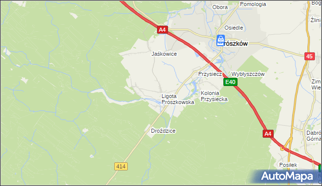 mapa Ligota Prószkowska, Ligota Prószkowska na mapie Targeo