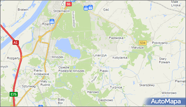 mapa Linarczyk, Linarczyk na mapie Targeo