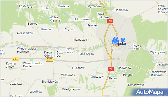 mapa Lipa-Miklas, Lipa-Miklas na mapie Targeo