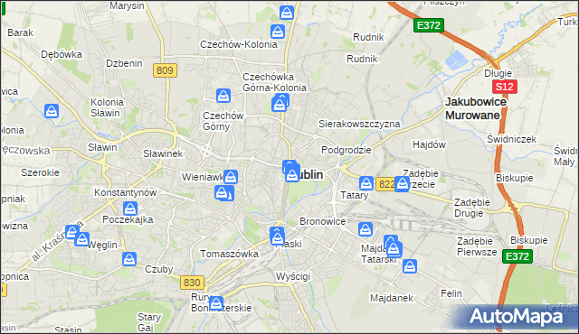 mapa Lublina, Lublin na mapie Targeo