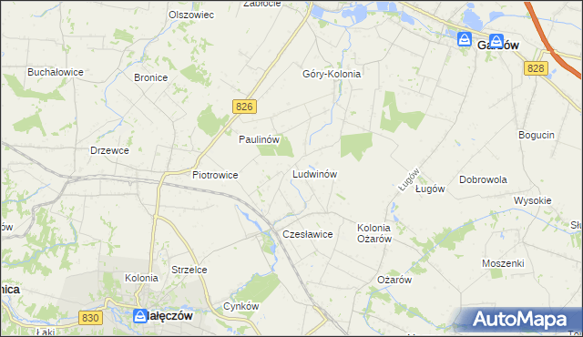 mapa Ludwinów gmina Nałęczów, Ludwinów gmina Nałęczów na mapie Targeo