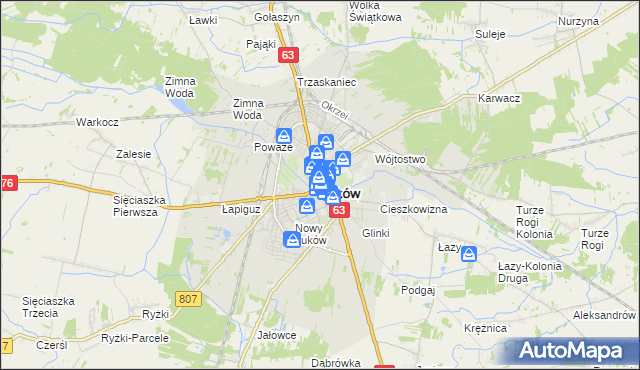 mapa Łuków, Łuków na mapie Targeo