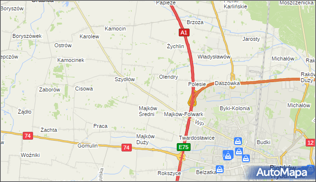 mapa Majków Mały, Majków Mały na mapie Targeo