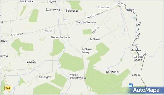 mapa Małków Nowy, Małków Nowy na mapie Targeo