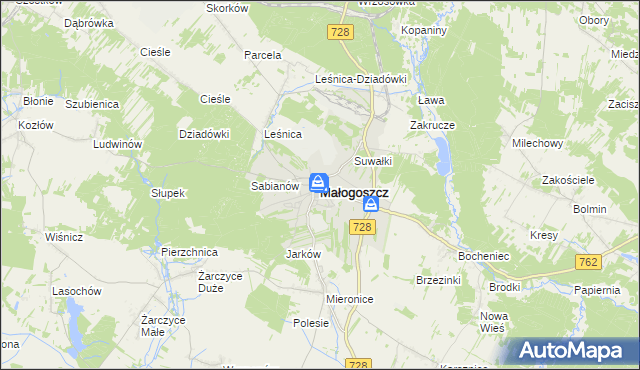 mapa Małogoszcz, Małogoszcz na mapie Targeo