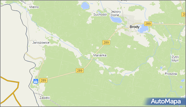 mapa Marianka gmina Brody, Marianka gmina Brody na mapie Targeo