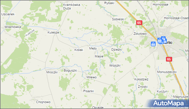 mapa Masie, Masie na mapie Targeo
