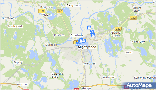 mapa Międzychód, Międzychód na mapie Targeo