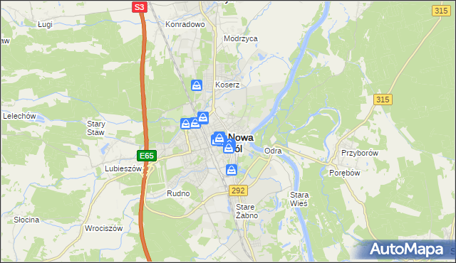 mapa Nowa Sól, Nowa Sól na mapie Targeo