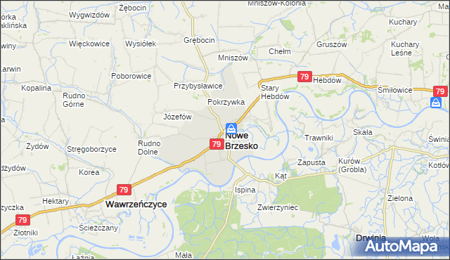 mapa Nowe Brzesko, Nowe Brzesko na mapie Targeo