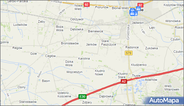 mapa Nowe Faszczyce, Nowe Faszczyce na mapie Targeo
