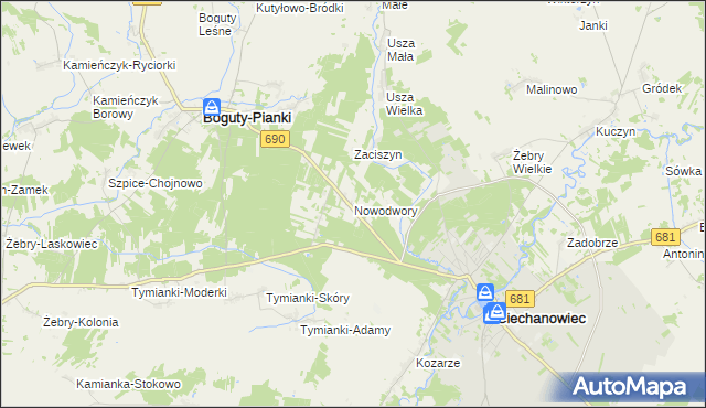 mapa Nowodwory, Nowodwory na mapie Targeo