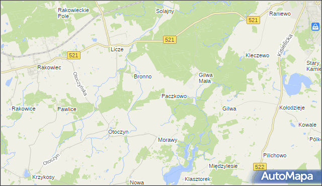 mapa Paczkowo gmina Kwidzyn, Paczkowo gmina Kwidzyn na mapie Targeo