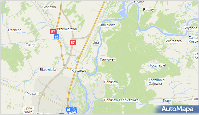 mapa Pawłówek gmina Pułtusk, Pawłówek gmina Pułtusk na mapie Targeo