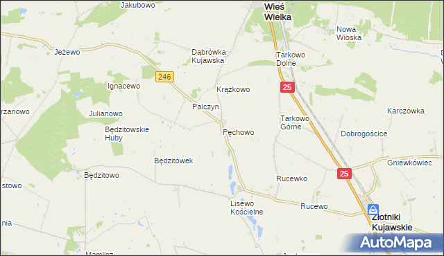 mapa Pęchowo, Pęchowo na mapie Targeo