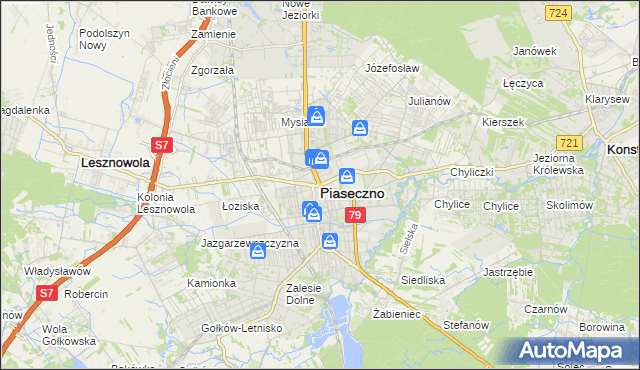 mapa Piaseczno, Piaseczno na mapie Targeo