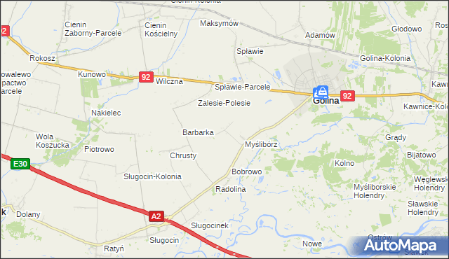 mapa Piotrowo gmina Golina, Piotrowo gmina Golina na mapie Targeo