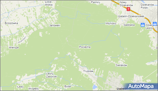 mapa Pociecha gmina Czosnów, Pociecha gmina Czosnów na mapie Targeo