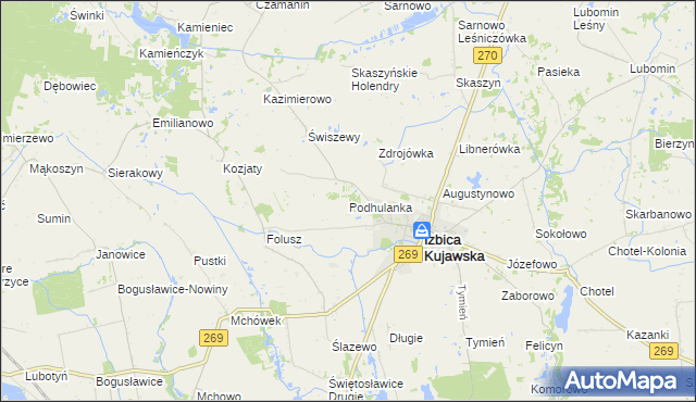 mapa Podhulanka, Podhulanka na mapie Targeo