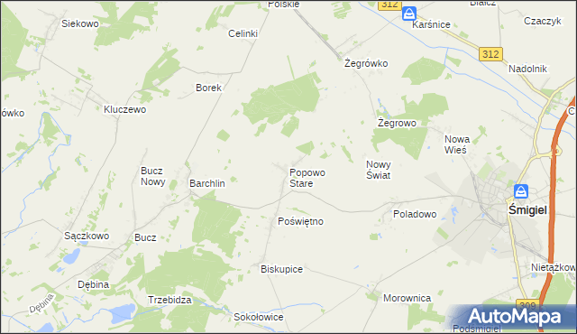 mapa Popowo Stare, Popowo Stare na mapie Targeo