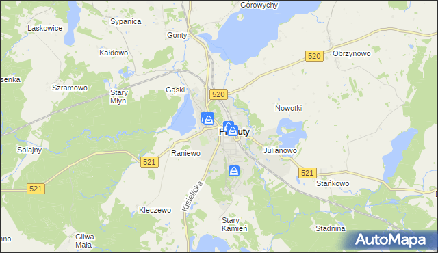 mapa Prabuty powiat kwidzyński, Prabuty powiat kwidzyński na mapie Targeo