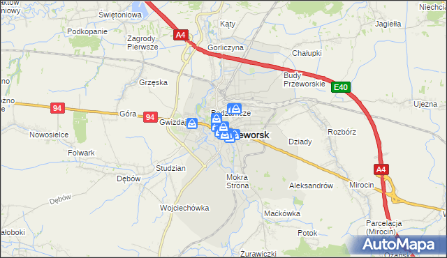 mapa Przeworsk, Przeworsk na mapie Targeo