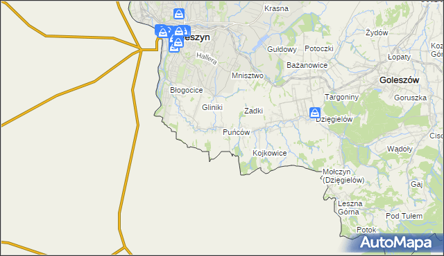 mapa Puńców, Puńców na mapie Targeo