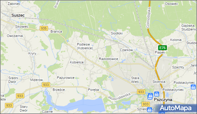 mapa Radostowice, Radostowice na mapie Targeo