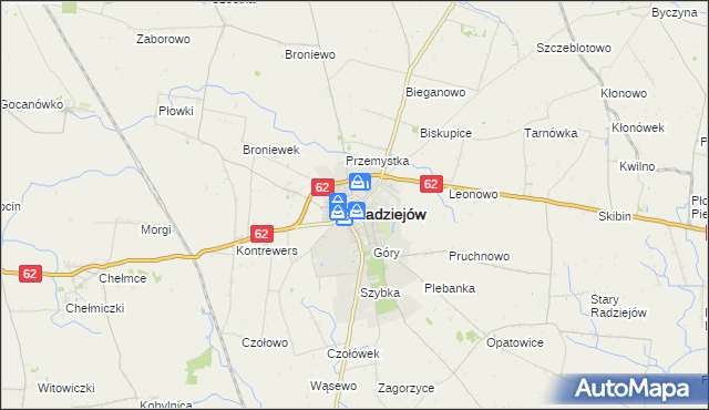 mapa Radziejów, Radziejów na mapie Targeo