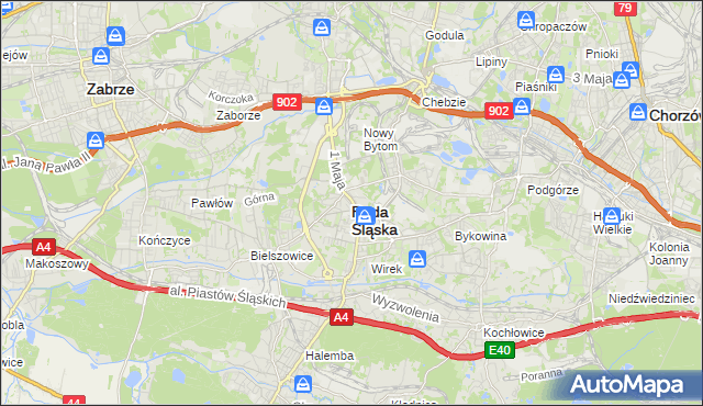 mapa Rudy Śląskiej, Ruda Śląska na mapie Targeo