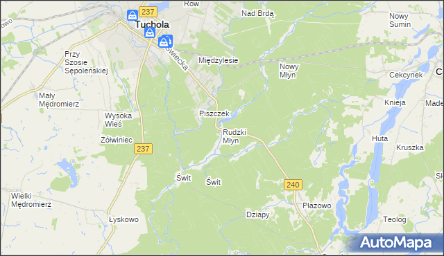mapa Rudzki Młyn, Rudzki Młyn na mapie Targeo