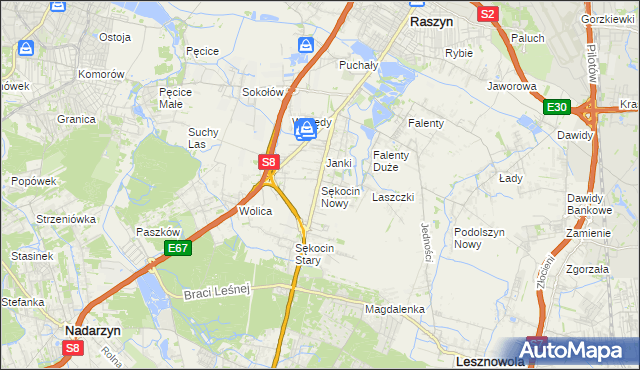 mapa Sękocin Nowy, Sękocin Nowy na mapie Targeo