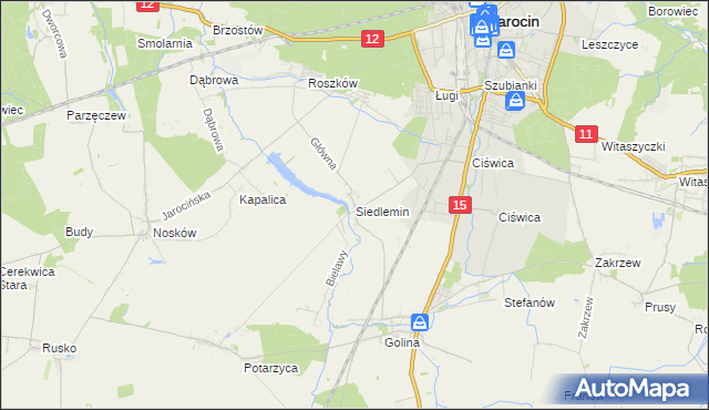 mapa Siedlemin, Siedlemin na mapie Targeo