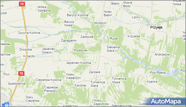 mapa Siekierka Nowa, Siekierka Nowa na mapie Targeo