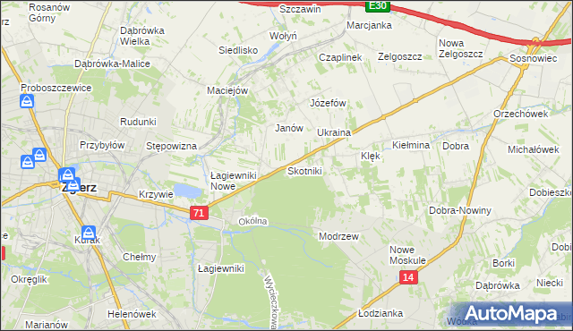 mapa Skotniki gmina Zgierz, Skotniki gmina Zgierz na mapie Targeo